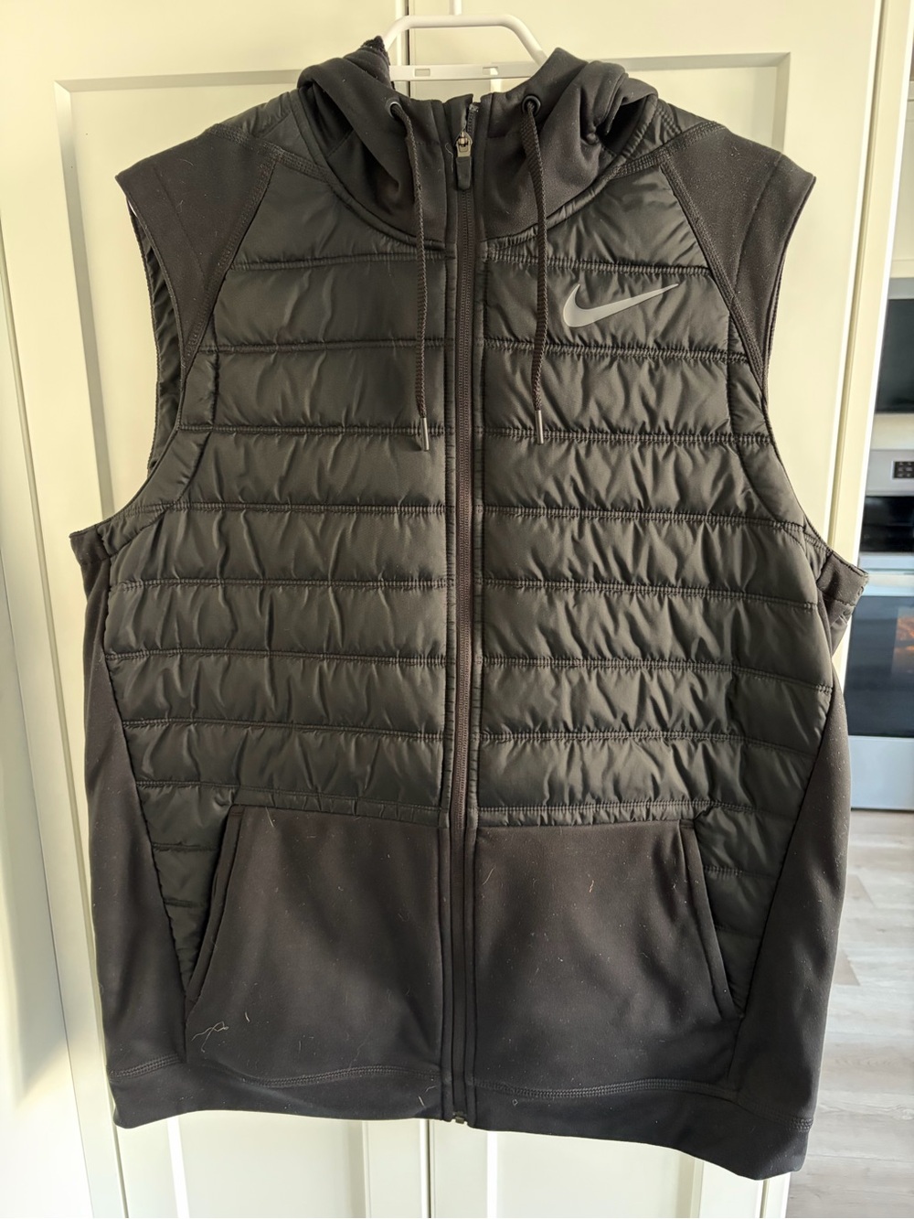 Nike Black Quilted Hooded Sleeveless Vest
